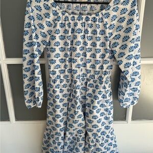 Blue and White Patterned Dress